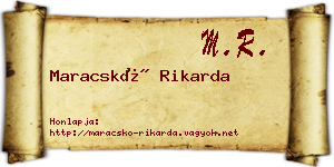 Maracskó Rikarda névjegykártya